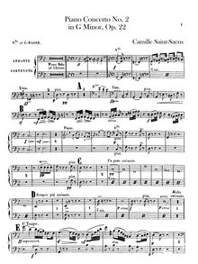Partition violoncelles, Deuxième Concerto pour Piano et Orchestre, Op.22