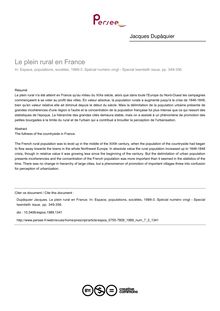 Le plein rural en France - article ; n°3 ; vol.7, pg 349-356