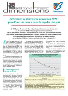 Entreprises de Bourgogne génération 1998 : plus d une sur deux a passé le cap des cinq ans