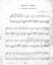 Partition complète, Feuillets d Album, Op.83, Heller, Stephen