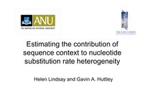 Estimating the contribution ofsequence context to nucleotidesubstitution rate heterogeneity Helen Lindsay and Gavin A Huttley