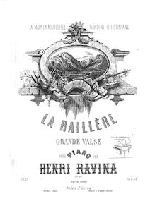 Partition complète, La Raillère - Grande Valse, Ravina, Jean Henri