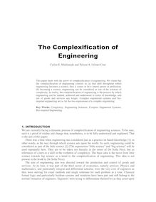 The Complexification of Engineering