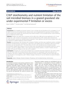 C:N:P stoichiometry and nutrient limitation of the soil microbial biomass in a grazed grassland site under experimental P limitation or excess