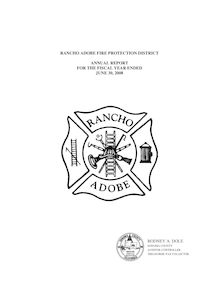 Audit Report 2008 Rancho Adobe Fire Protection District