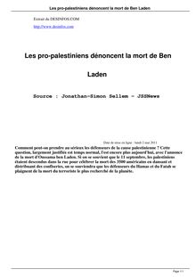 Les pro-palestiniens dénoncent la mort de Ben Laden