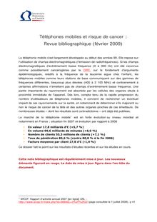 Téléphones mobiles et risque de cancer : Revue ...