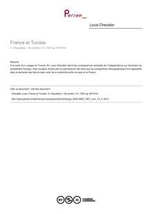 France et Tunisie - article ; n°4 ; vol.12, pg 607-614