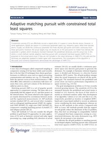 Adaptive matching pursuit with constrained total least squares