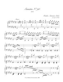 Partition Sonata R.90 en F♯ major, clavier sonates R.81-90, Soler, Antonio par Antonio Soler