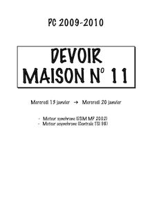 PC DEVOIR MAISON N° Mercredi janvier Mercredi janvier Moteur synchrone ESIM MP Moteur asynchrone Centrale TSI