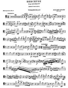 Partition de violoncelle, Jocelyn, Op.100, Godard, Benjamin par Benjamin Godard