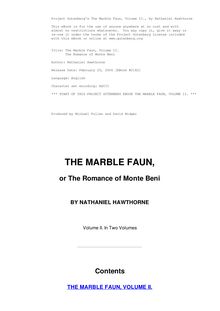 The Marble Faun - Volume 2 - The Romance of Monte Beni