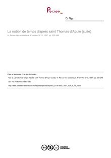 La notion de temps d après saint Thomas d Aquin (suite) - article ; n°15 ; vol.4, pg 225-246