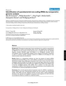 Identification of cyanobacterial non-coding RNAs by comparative genome analysis
