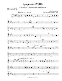 Partition cor 2, Symphony No.26, B major, Rondeau, Michel par Michel Rondeau