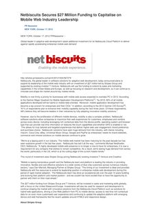 Netbiscuits Secures $27 Million Funding to Capitalise on Mobile Web Industry Leadership