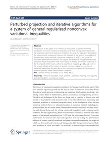 Perturbed projection and iterative algorithms for a system of general regularized nonconvex variational inequalities