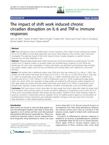 The impact of shift work induced chronic circadian disruption on IL-6 and TNF-α immune responses