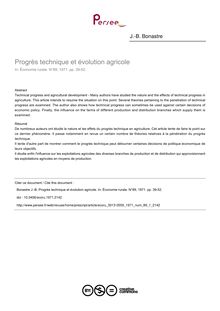 Progrès technique et évolution agricole - article ; n°1 ; vol.89, pg 39-52