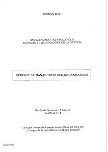 Sujet du bac STG 2010: Management des Organisations