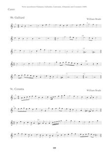 Partition Canto (Galliard + Coranta), Newe ausserlesene Paduanen, Galliarden, Cantzonen, Allmand und Couranten par William Brade