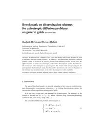 Benchmark on discretization schemes for anisotropic diffusion ...