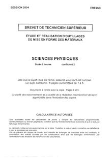 Btsrealout sciences physiques 2004
