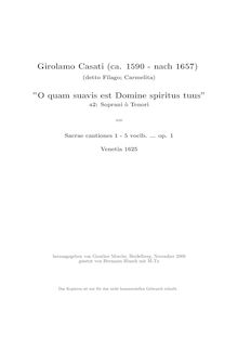 Partition complète, O quam suavis est Domine spiritus tuus, Casati detto Filago, Girolamo