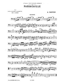 Partition basson, Passacaille, Barthe, Adrien