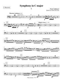 Partition basson 1, Symphony en C major, C major, Asplmayr, Franz