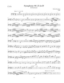 Partition violoncelles, Symphony No.6  Magnificat , D major, Rondeau, Michel par Michel Rondeau