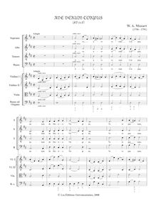 Partition complète, Ave verum corpus, D major, Mozart, Wolfgang Amadeus par Wolfgang Amadeus Mozart
