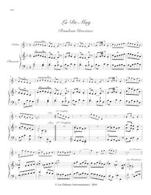 Partition , La de May (avec violon), Pièces de clavecin, Du Phly, Jacques