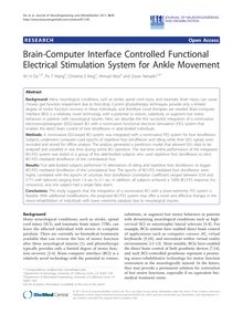 Brain-Computer Interface Controlled Functional Electrical Stimulation System for Ankle Movement