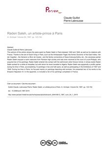 Raden Saleh, un artiste-prince à Paris - article ; n°1 ; vol.54, pg 123-152