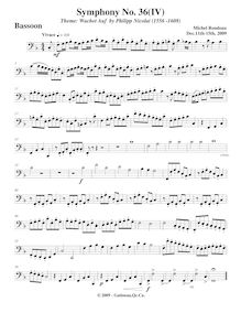 Partition basson, Symphony No.36  Christmas Symphony , F major, Rondeau, Michel par Michel Rondeau