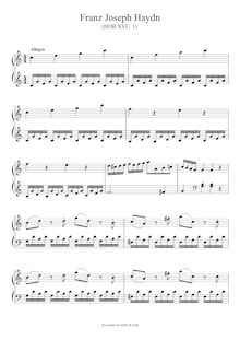 Partition , Allegro, Piano Sonata No.1, Hob.XVI/1, C major, Haydn, Joseph