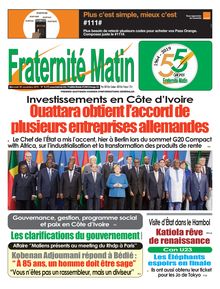 Fraternité Matin n°1645 - Mercredi 20 Novembre 2019