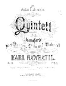 Partition de piano, Piano quintette, Klavierquintett, Navrátil, Karel