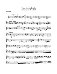 Partition violons II, Symphony No. 104, London/Salomon, D Major par Joseph Haydn