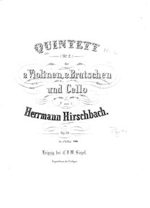 Partition violon 1, corde quintette No.2, Op.39, G minor, Hirschbach, Herrmann
