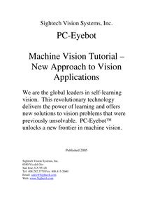 Machine Vision Tutorial –New Approach to Vision Applications