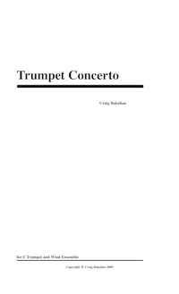 Partition complète, trompette Concerto, Bakalian, Craig