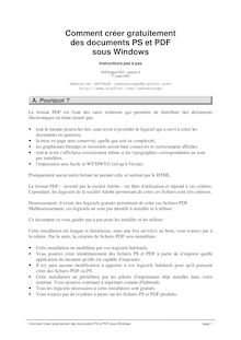 Comment créer gratuitement des documents PS et PDF sous Windows