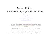 Master Fl&DL LMLGA118, Psycholinguistique
