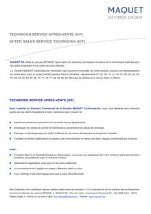 TECHNICIEN SERVICE APRES-VENTE (H/F) AFTER SALES SERVICE ...