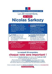 Tract Campagne UMP Nicolas Sarkozy - "Plus le résultat sera élevé, plus il aura de légitimité"