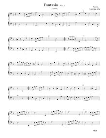 Partition Fantasia No.3 VdGS No.476 – partition complète, fantaisies pour 2 violes de gambe