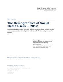 The Demographics of Social Media Users — 2012 